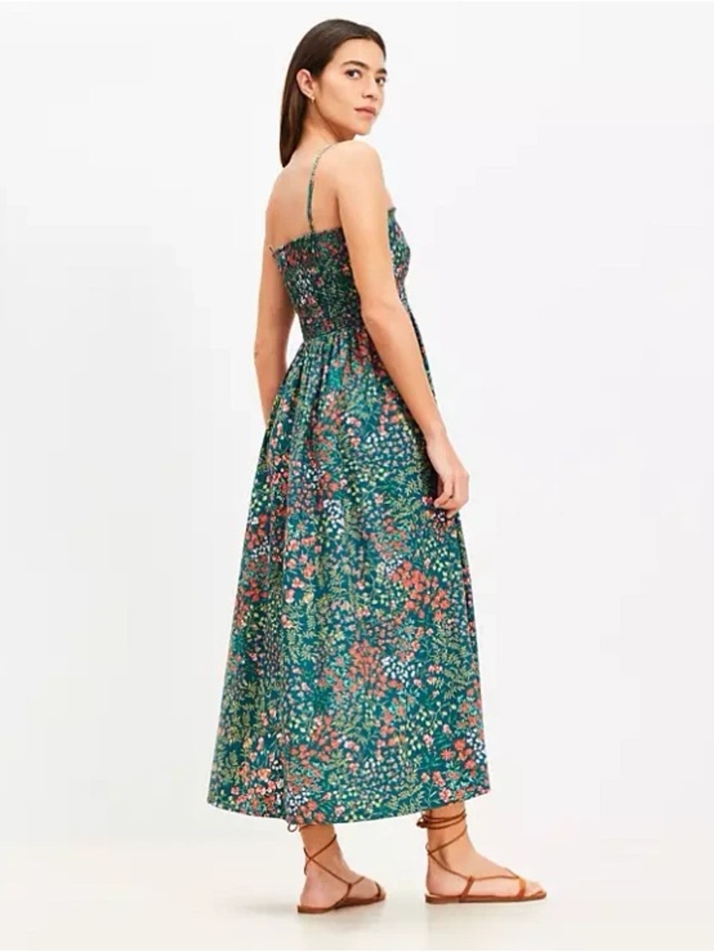 LOFT Floral Midi Dress - Picture 2 of 4